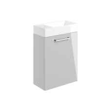 Pilton 410mm Wall Hung Vanity Unit and Basin Gloss Grey